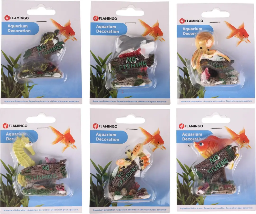 Flamingo Aquarium Decoratie No Fishing - 1 Stuk