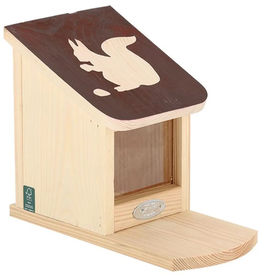 Esschert Design Eekhoornvoederhuisje Diapositief - 14,9x25x20cm - Bruin - afbeelding 6 van 6