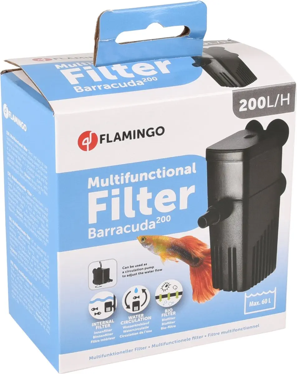 Flamingo Aquarium Multifilter Barracuda Zwart - 200 l/u