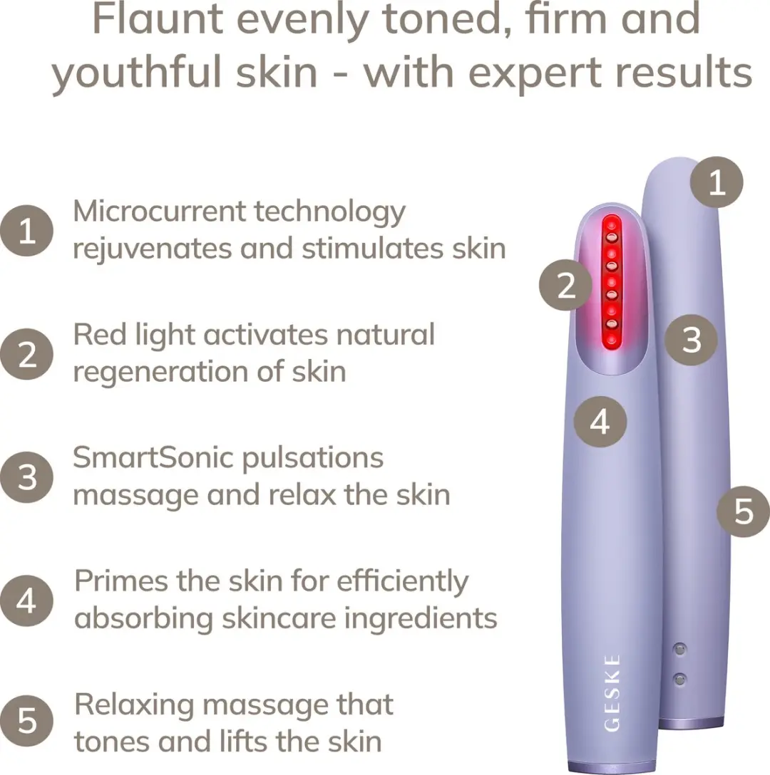 GESKE Skin Firming Wand GK000067PL01 - 7-in-1 Anti-Aging - Rode LED - Paars - afbeelding 6 van 6