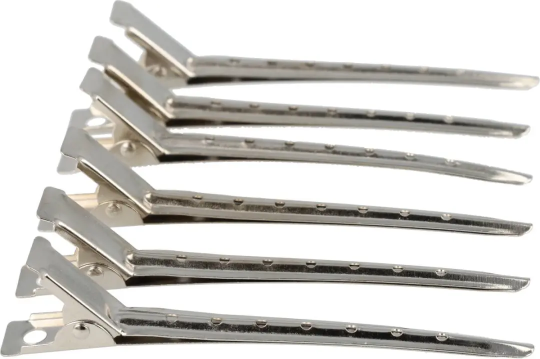 Haarsoires Styling Tool Afdeelklemmen 8cm - Zilver - 12 Stuks