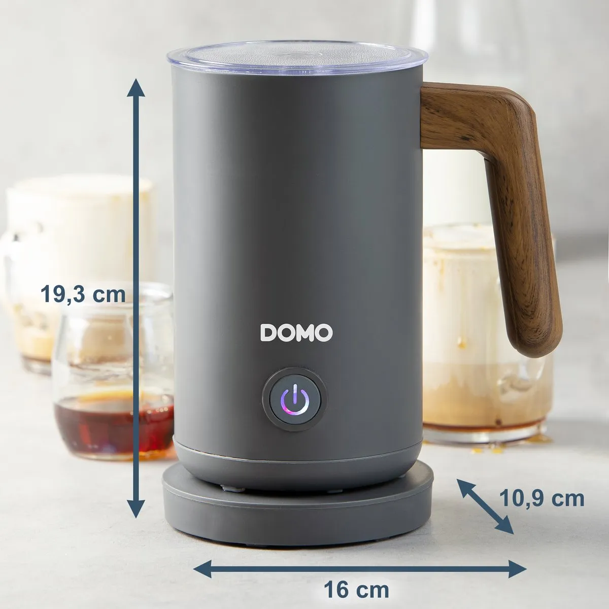 Domo DO745MF Elektrische Melkopschuimer 500W - Grijs