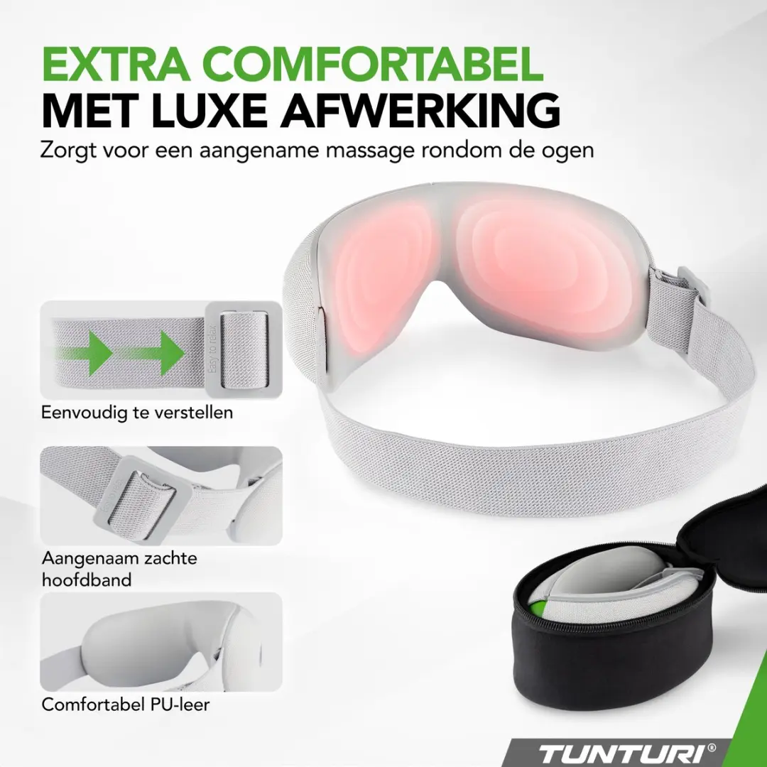 Tunturi EM50 Oogmassage Apparaat - Bluetooth - Opvouwbaar - Groen/Grijs - afbeelding 6 van 6