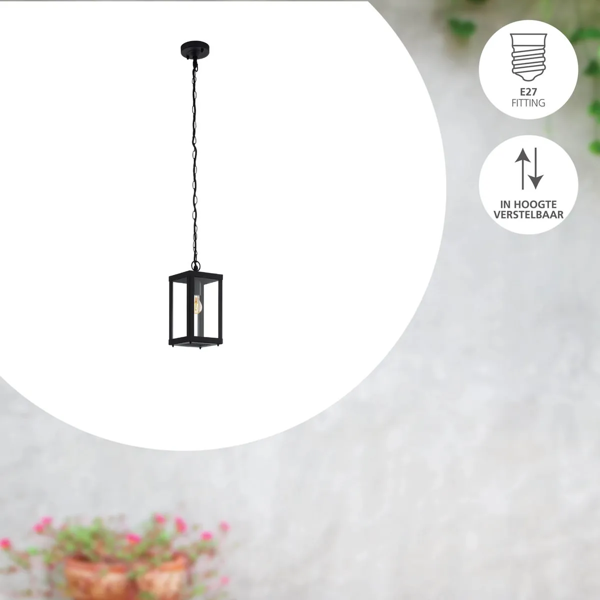 Eglo Alamonte 1 Hanglamp E27 - 15cm - Zwart - afbeelding 6 van 6