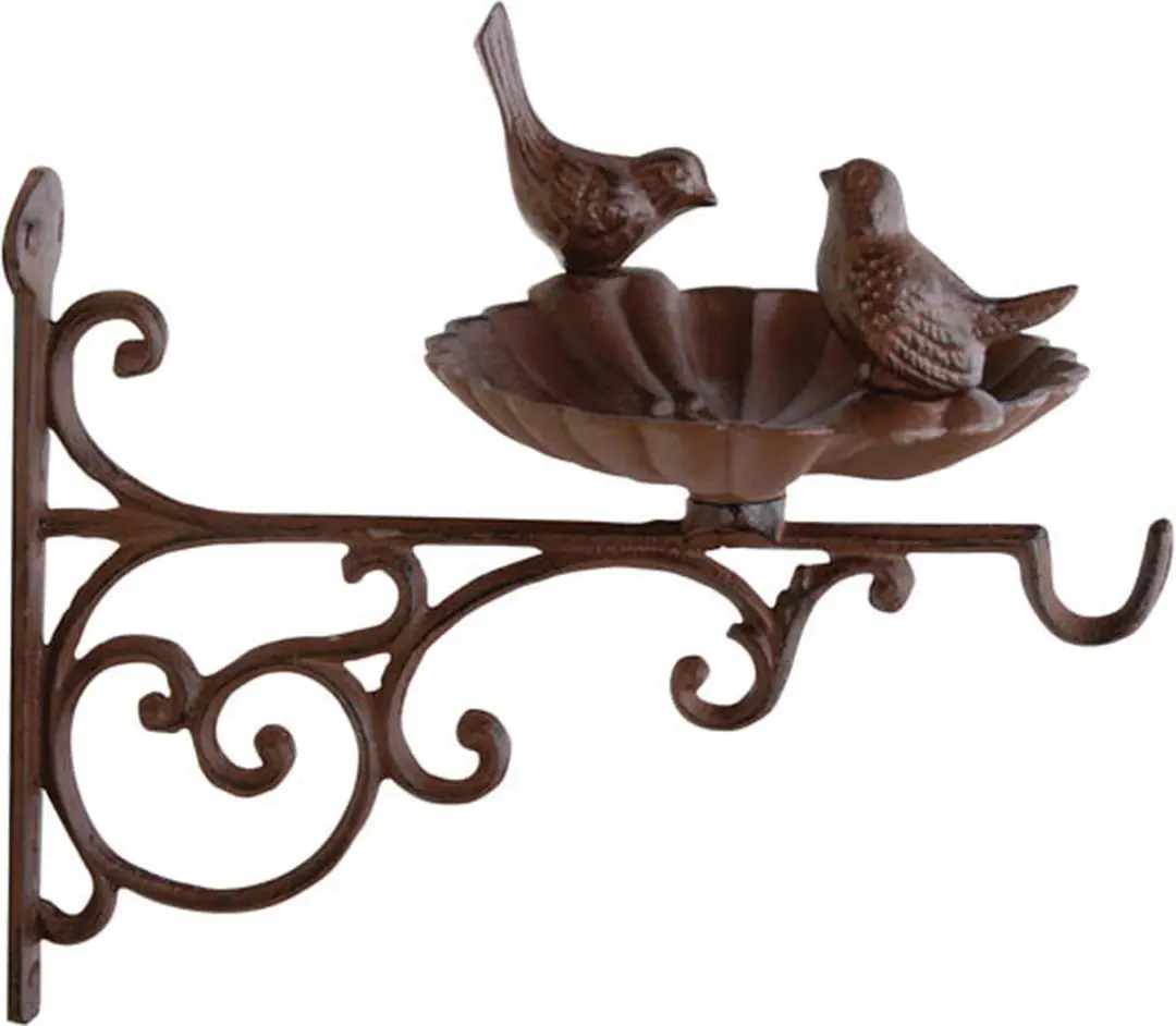 Esschert Design Wandvoederschaal Vogels Gietijzer - Bruin