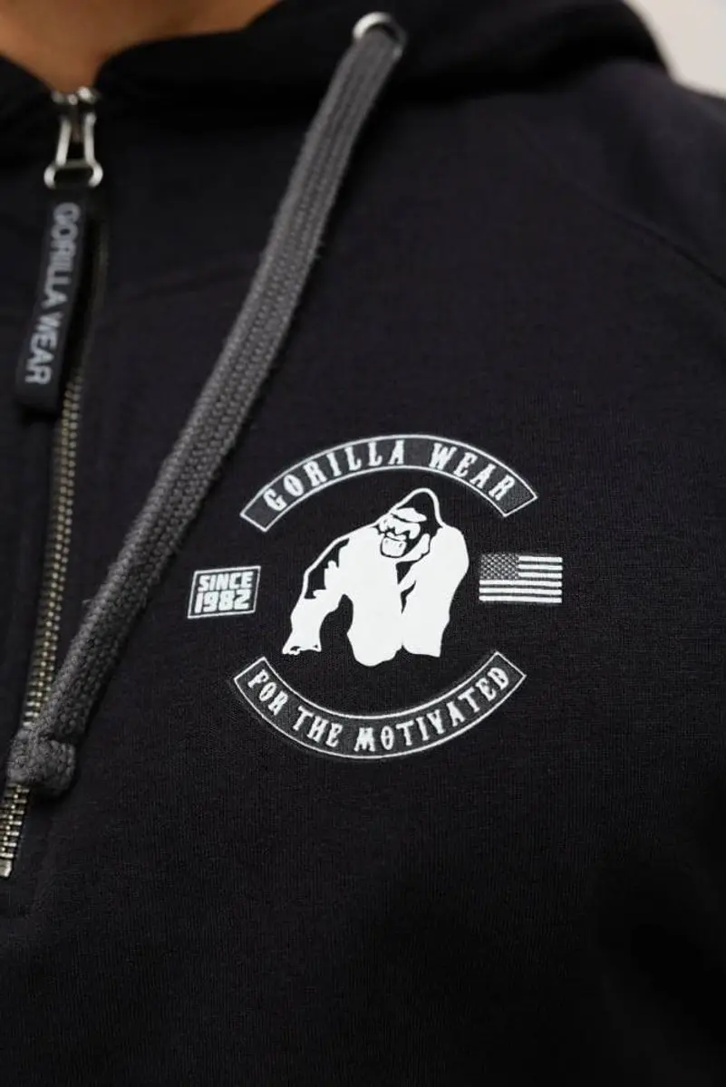Gorilla Wear Huntley Mouwloze Hoodie S - Zwart