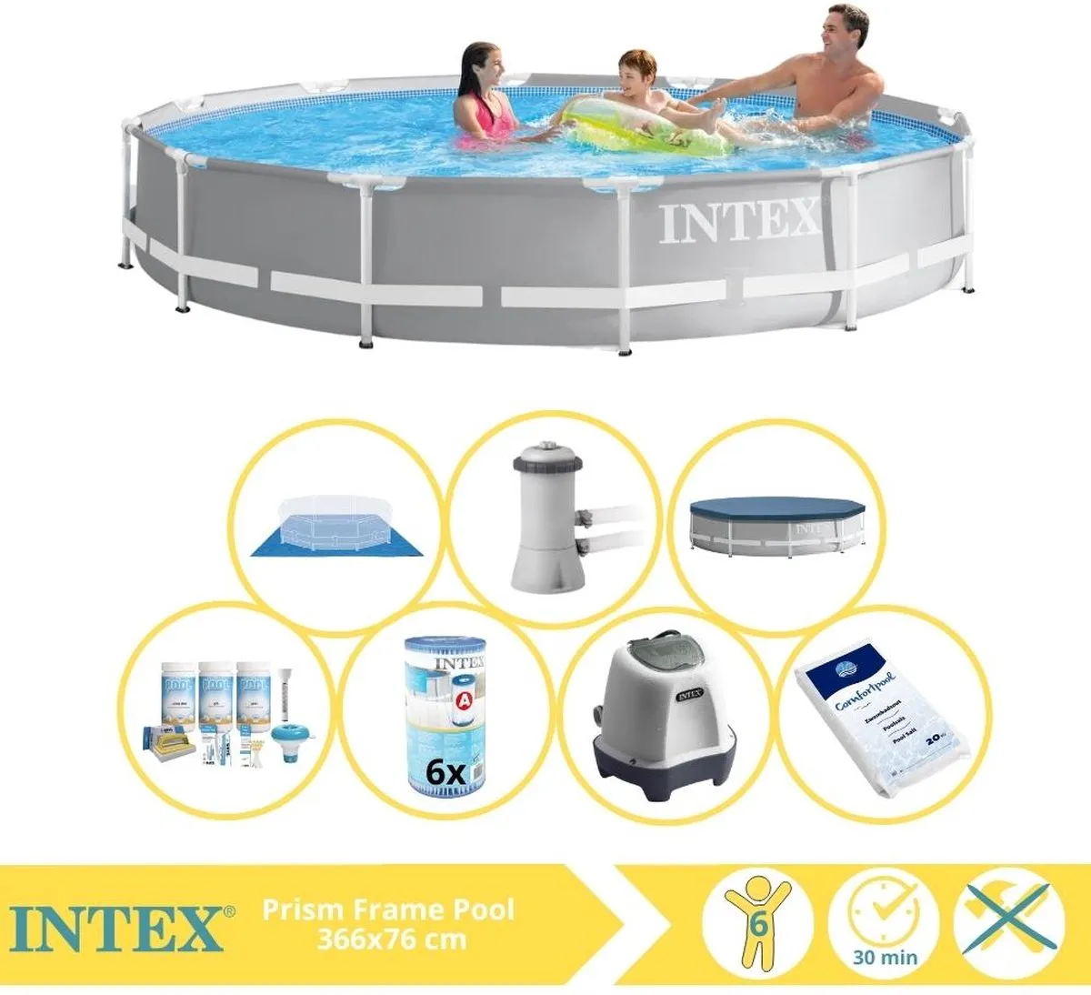 Intex Prism Frame 26712GN Opzetzwembad 366x76cm