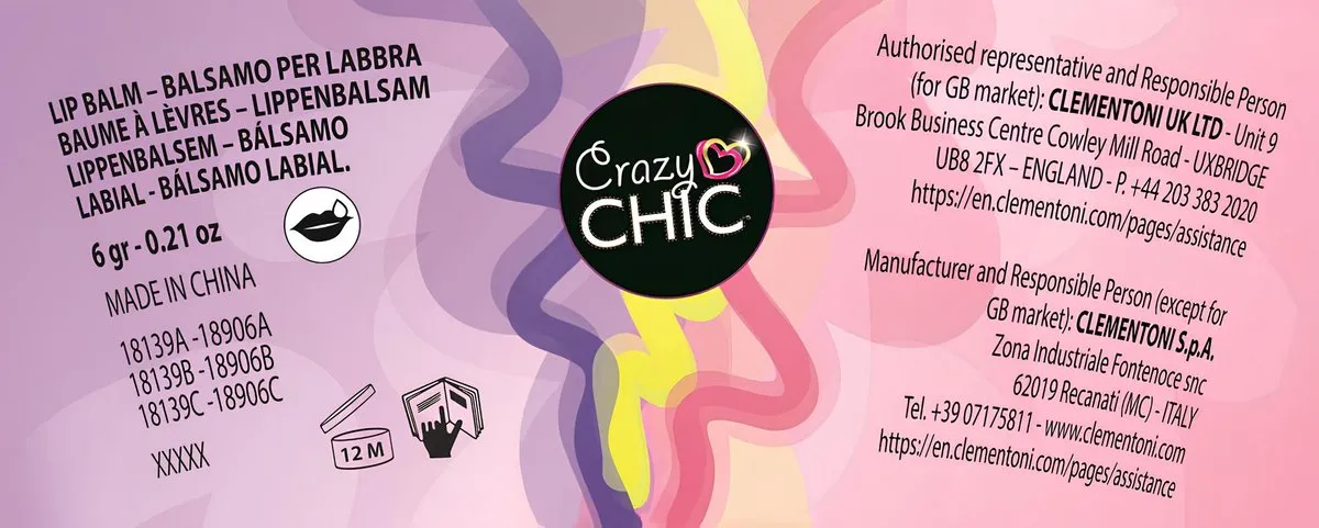 Clementoni Crazy Chic Lovely Lip Balm - 6 g