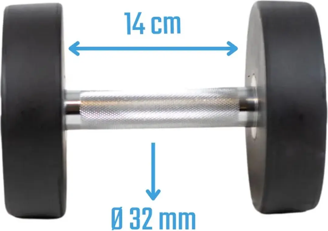Muscle Power Ronde Dumbbell 10 kg - Zwart