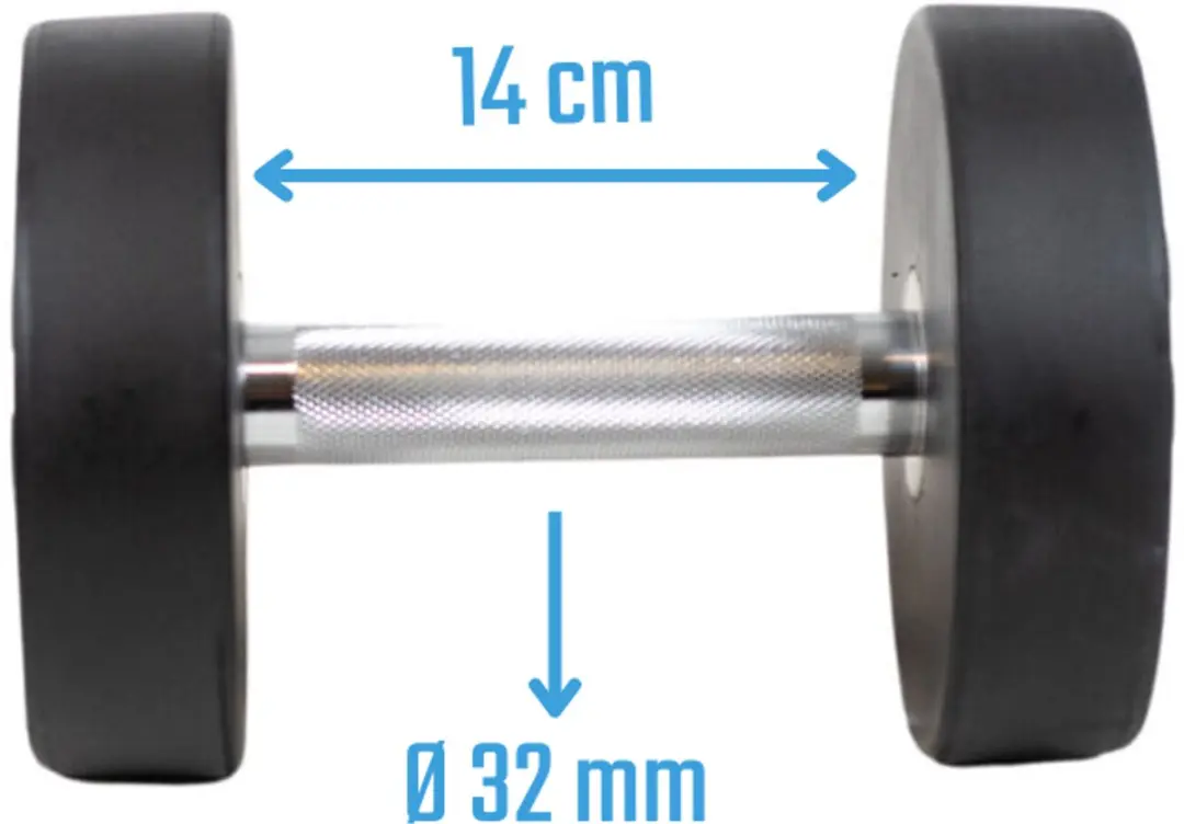 Muscle Power Ronde Dumbbell 10 kg - Zwart