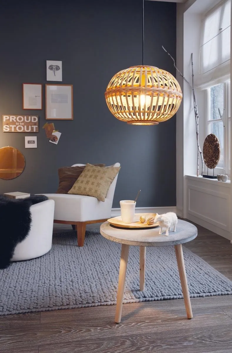 Eglo Amsfield Hanglamp E27 - Ø38cm - Hout Bruin - afbeelding 6 van 6