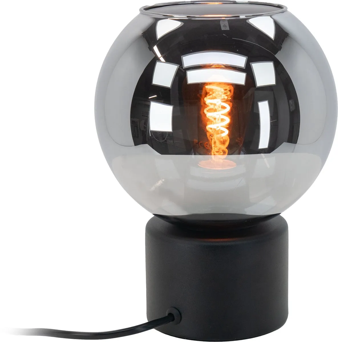 Eglo Centara Tafellamp E27 Ø16.5cm - Zwart/Smoke Glas