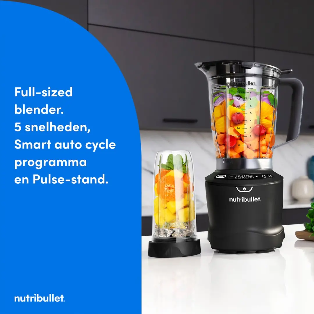 NutriBullet Smart Sense Combo Blender 1500W - Zwart