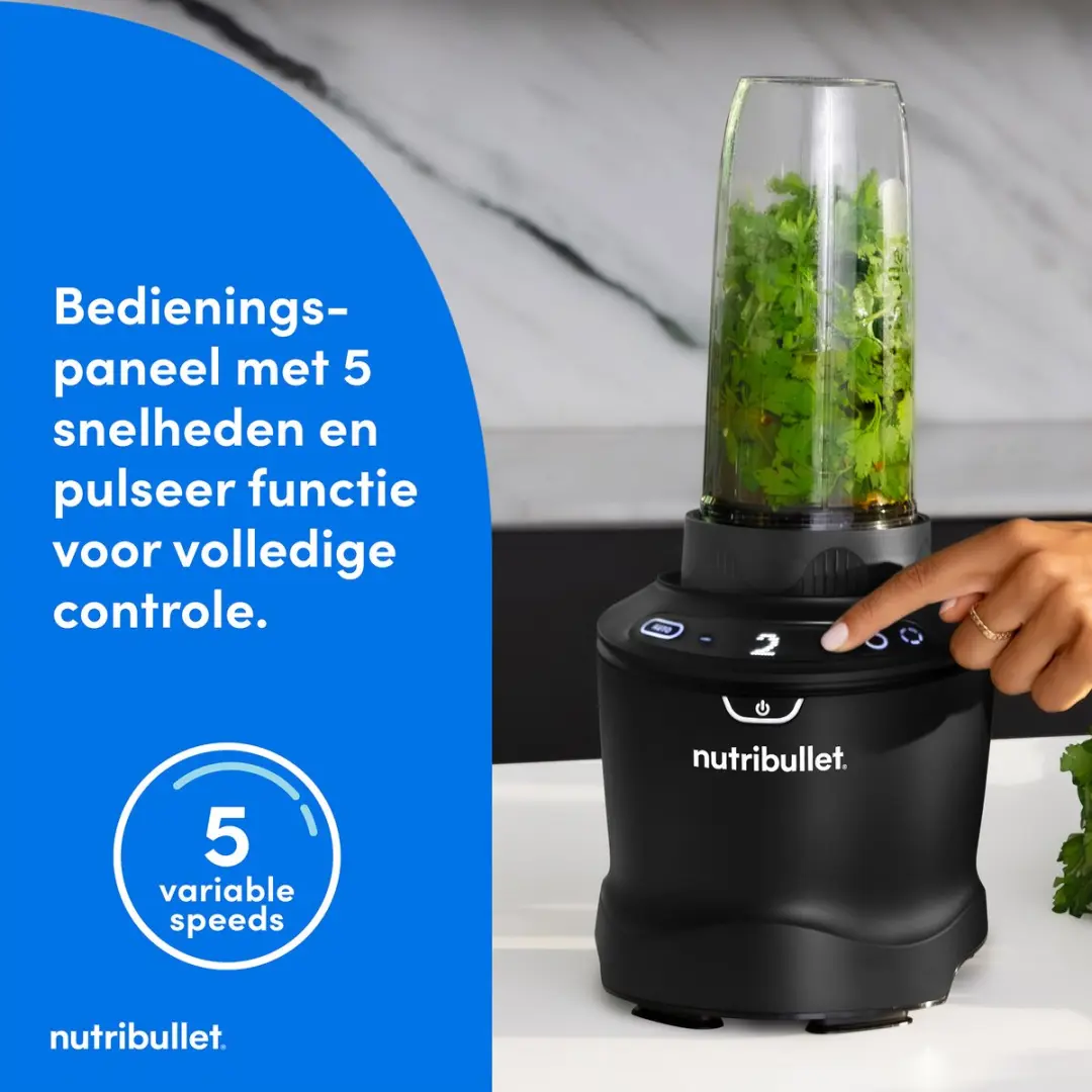NutriBullet Smart Sense Combo Blender 1500W - Zwart