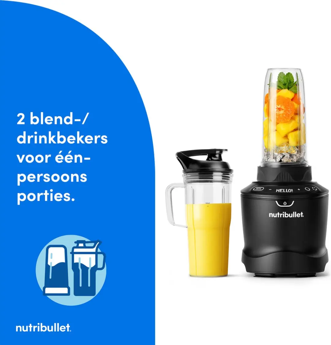 NutriBullet Smart Sense Combo Blender 1500W - Zwart
