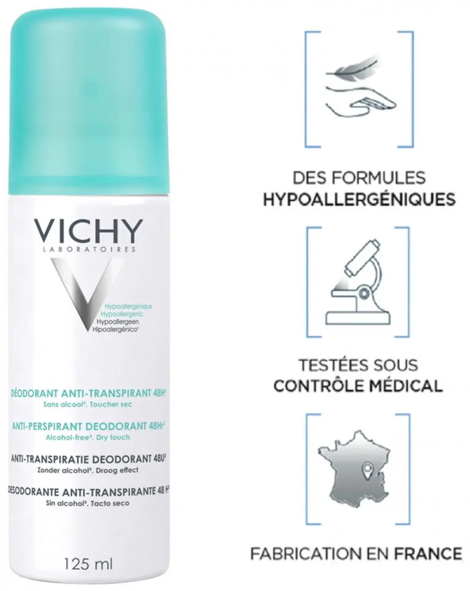 Vichy 48h Anti-Transpirant Deo Spray 250ml - 2 Stuks