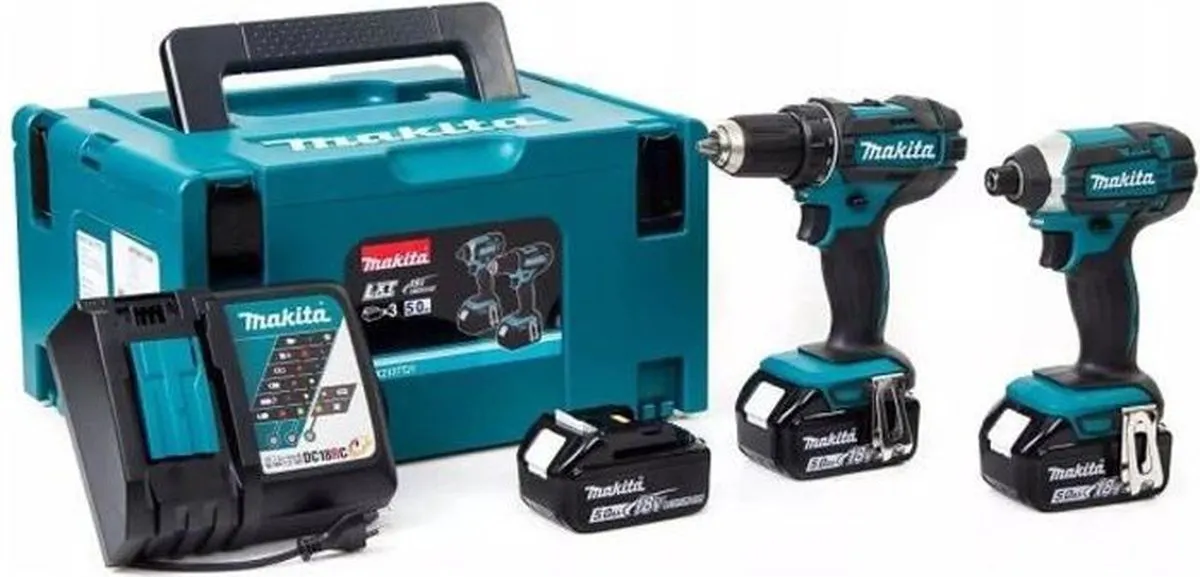 Makita DLX2127TJ1 Combiset - 18V Boor-/schroefmachine & slagschroevendraaier - 3x 5,0 Ah