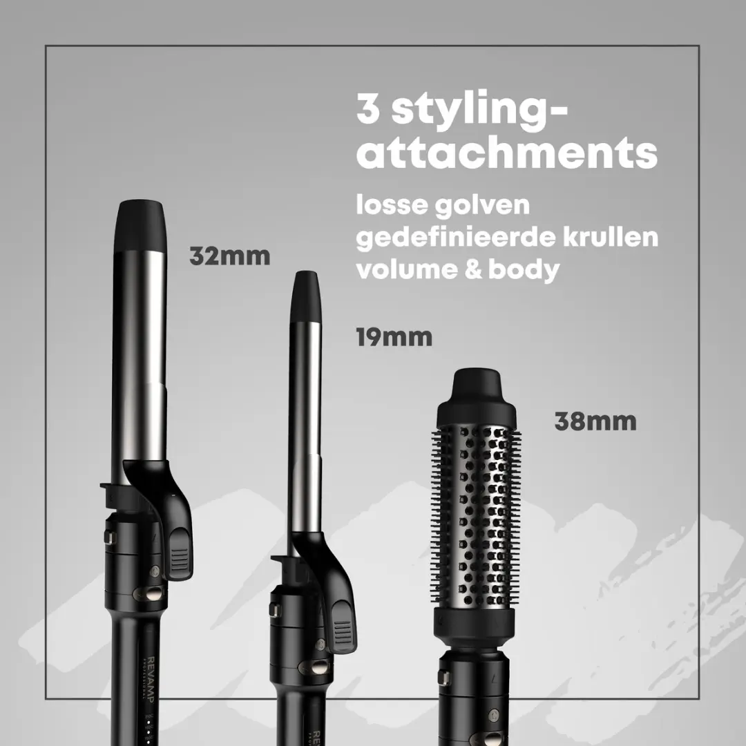 Revamp 3-in-1 Multistyler CL3500 - 150-210° - 38/32/19mm - Zwart