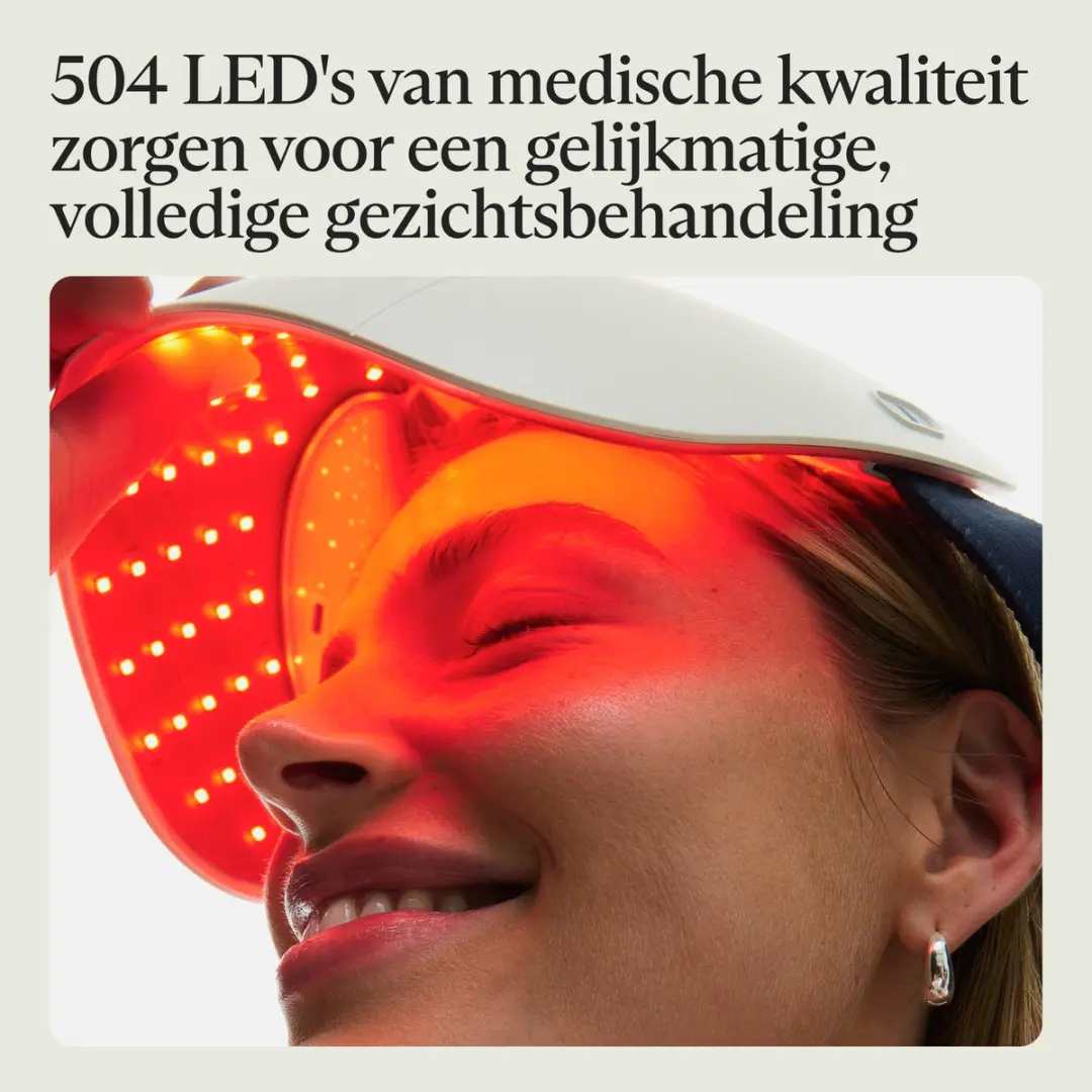 Therabody TheraFace Mask Glo LED Gezichtsmasker - Rood + Infrarood + Blauw Licht - Wit
