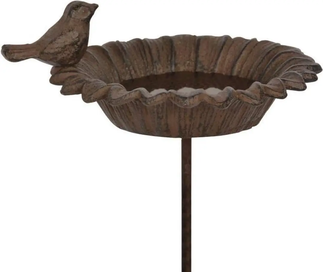 Esschert Design Zonnebloem Op Pin Drinkschaal - 13,5cm - Donkerbruin