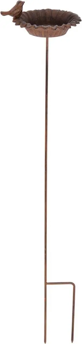 Esschert Design Zonnebloem Op Pin Drinkschaal - 13,5cm - Donkerbruin