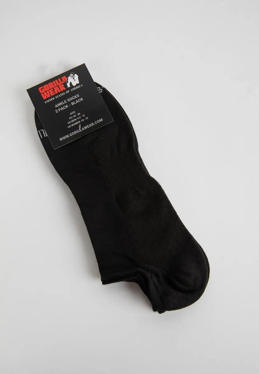 Gorilla Wear Enkelsokken 2-Pack - Zwart