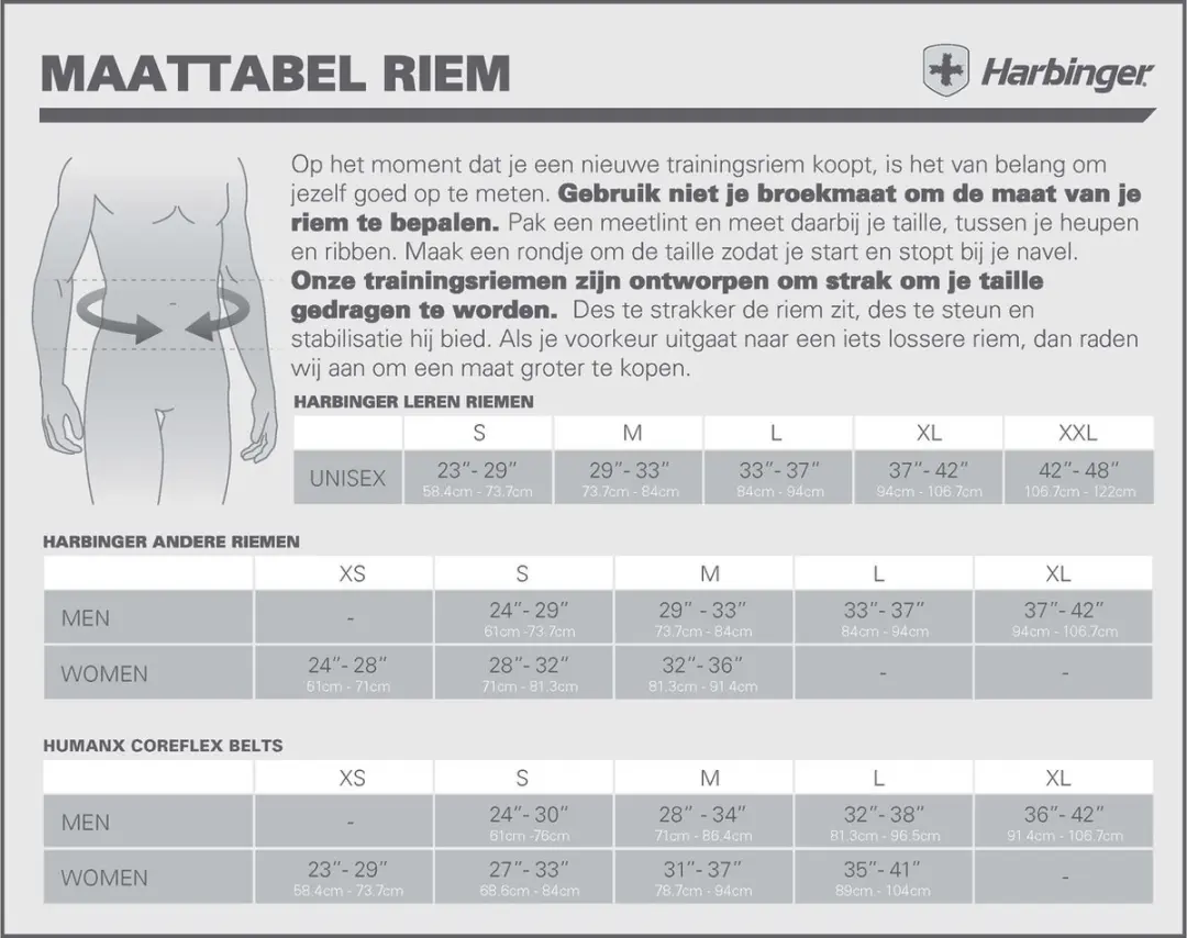 Harbinger Pro Fitness Riem Nylon - Gewichthefriem L - Zwart