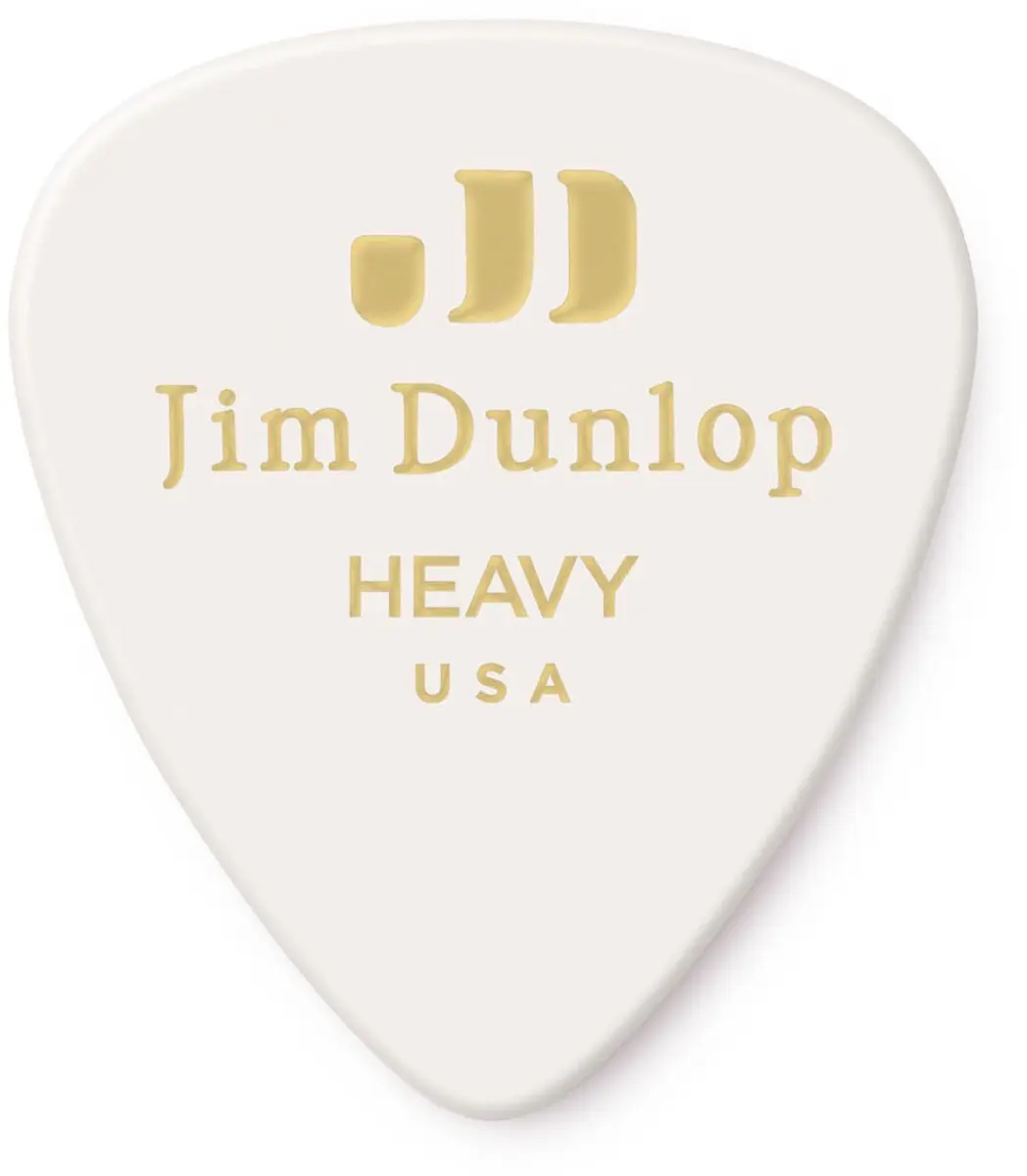 Dunlop Celluloid Plectrum Heavy Wit - 12 Stuks