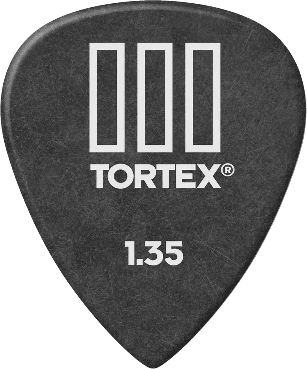 Dunlop Tortex III Plectrum 1.35mm - 12 Stuks - Zwart