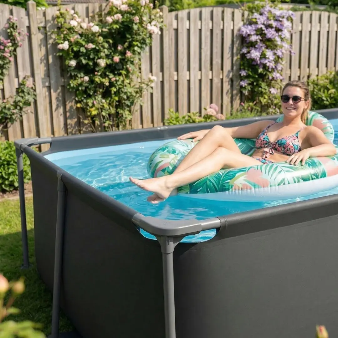 VirtuFit Rechthoekig Zwembad VF13093 - 260x180x66cm - 2620L - Antraciet