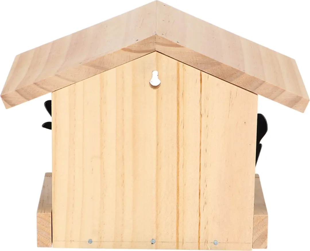 Esschert Design Muurvoedertafel Tjiftjaf - Houtkleur/Zwart - afbeelding 6 van 6