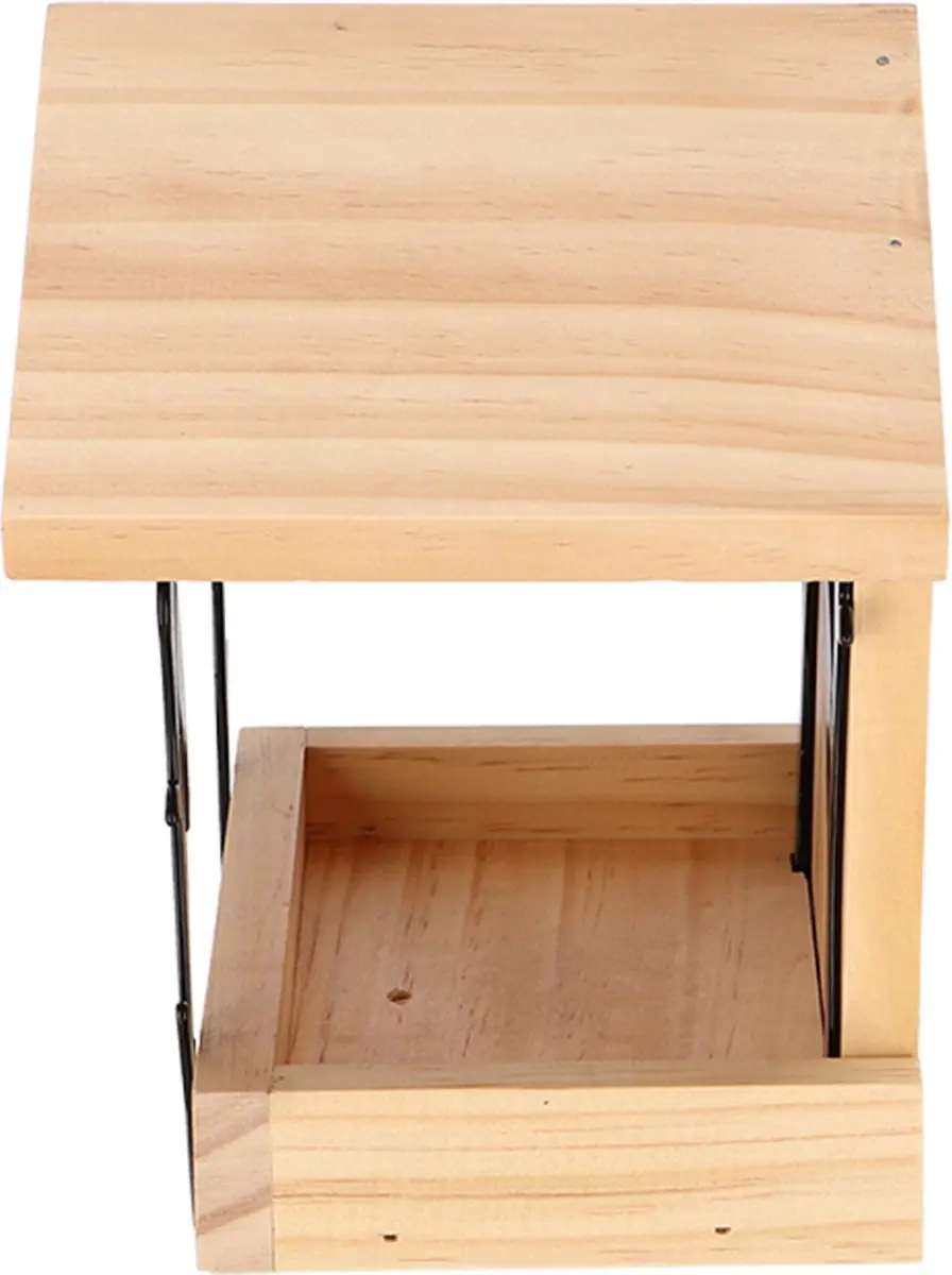 Esschert Design Muurvoedertafel Tjiftjaf - Houtkleur/Zwart