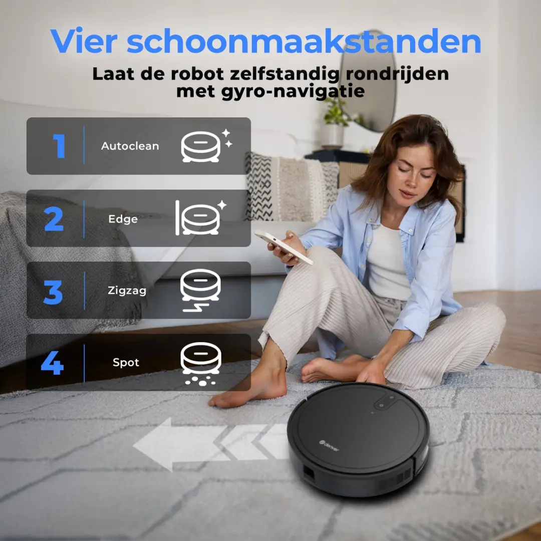 Denver RVC125 Robotstofzuiger - 2700 Airwatts - Zwart