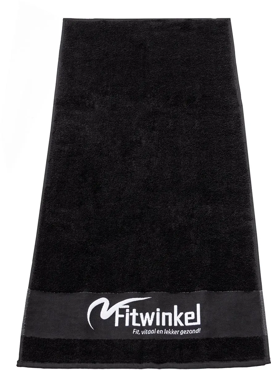 Fitwinkel Handdoek 100x50cm - Zwart - afbeelding 6 van 6