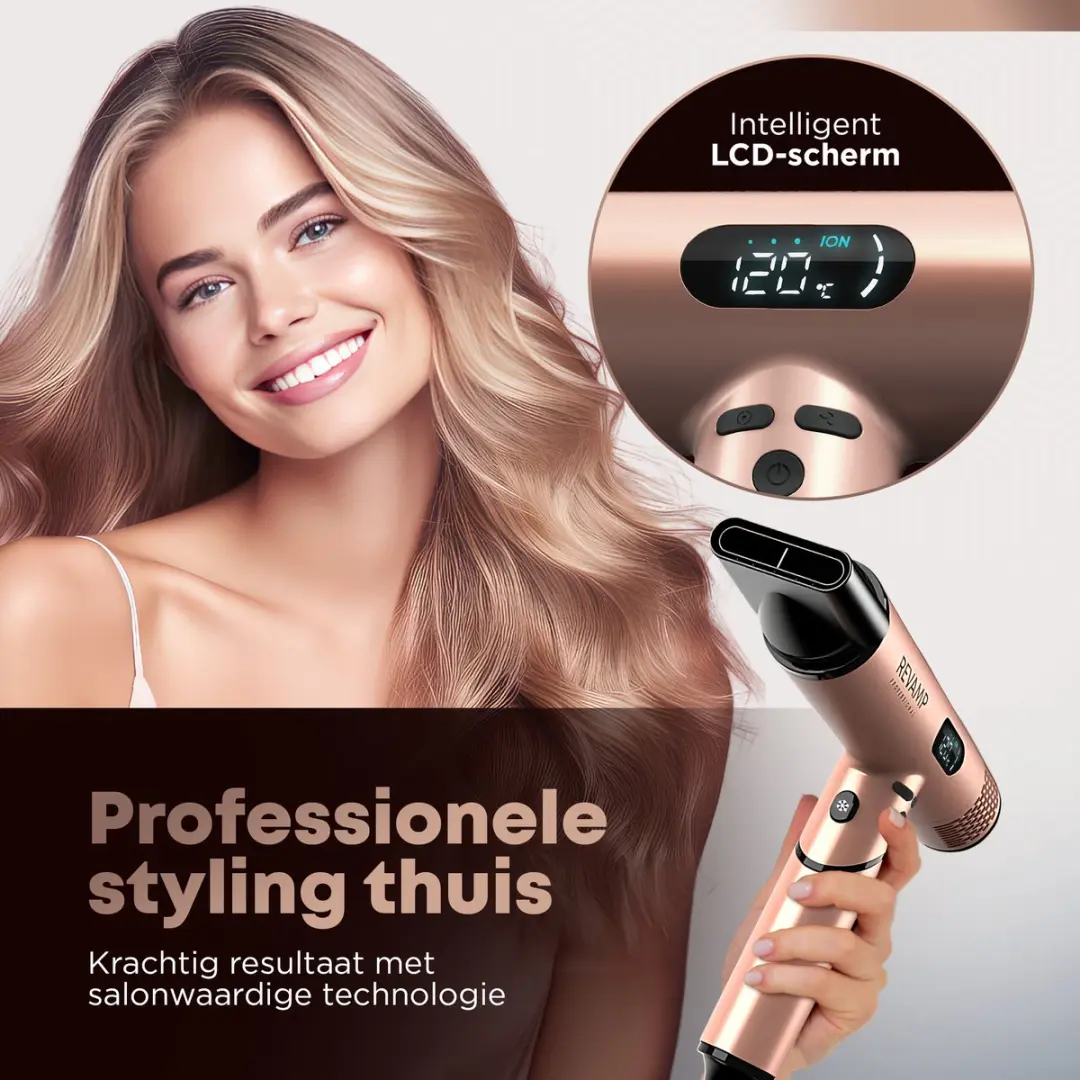 Revamp DR6400 Haardroger - 1600W - Rosegoud - 3 Opzetstukken - afbeelding 6 van 6