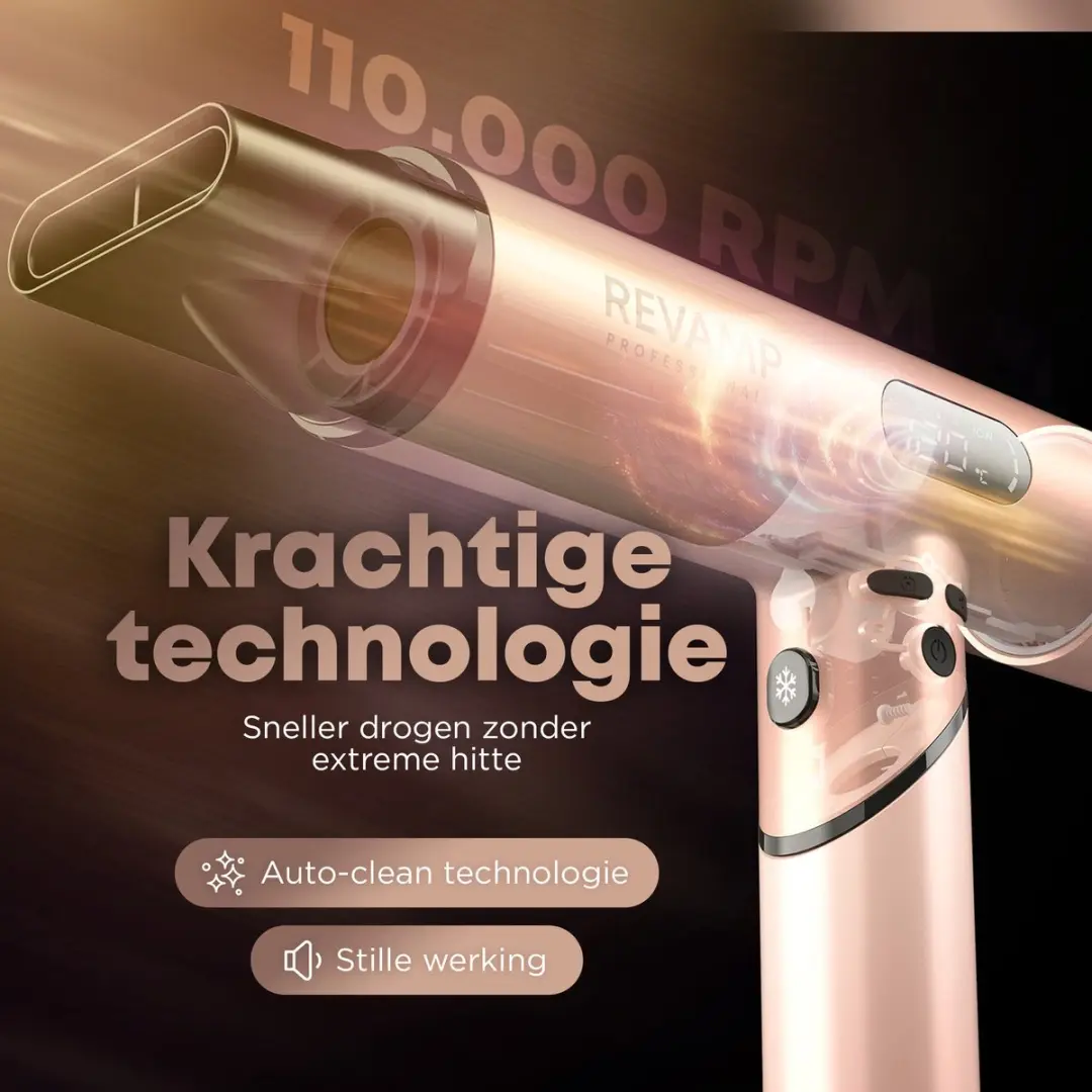 Revamp DR6400 Haardroger - 1600W - Rosegoud - 3 Opzetstukken