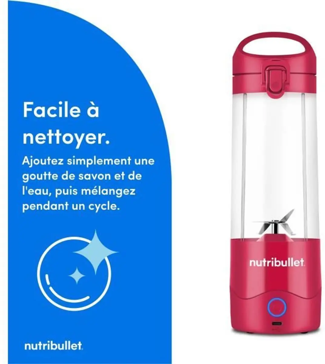 NutriBullet NBP003MA Draagbare Blender - 70W - 0,48L - Magenta