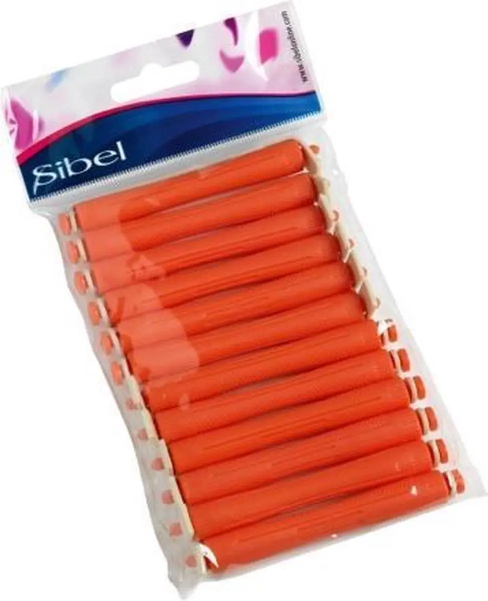 Sibel Permanent Rollers Long 12mm - Rood - 12 Stuks