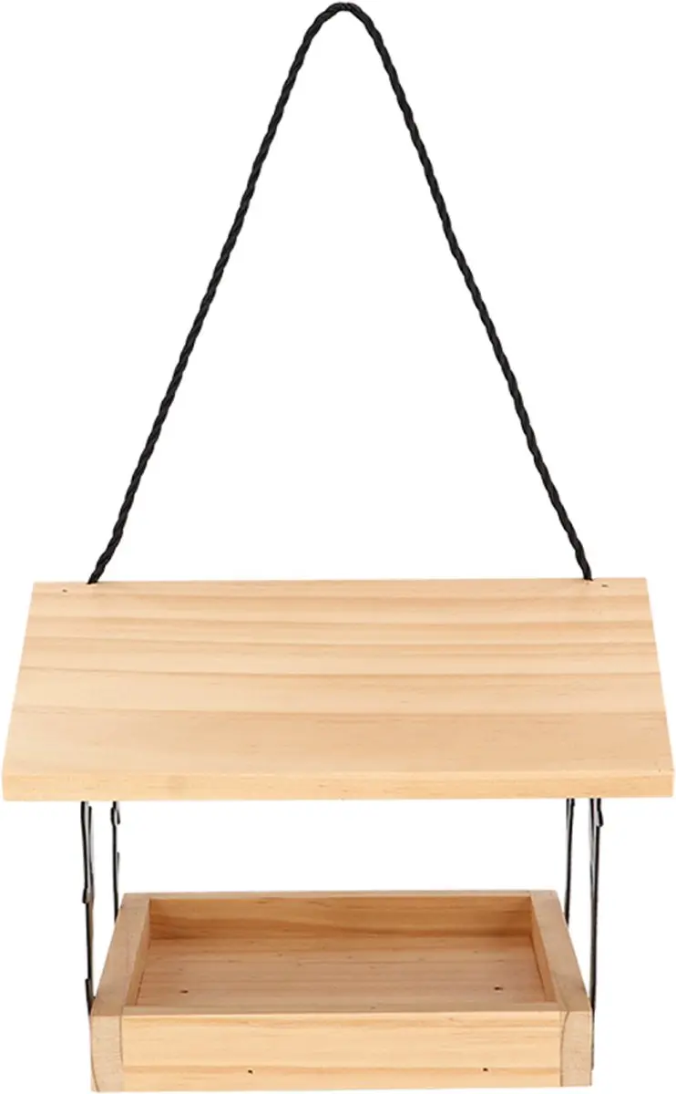 Esschert Design Hangende Voedertafel Tjiftjaf - Houtkleur/Zwart
