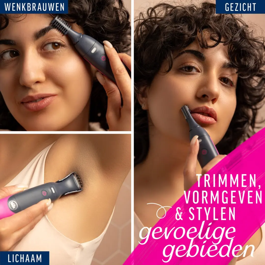 Veet Expert Alles-in-één Trimmer - Wenkbrauw/Armen - Oplaadbaar - 100% Waterdicht