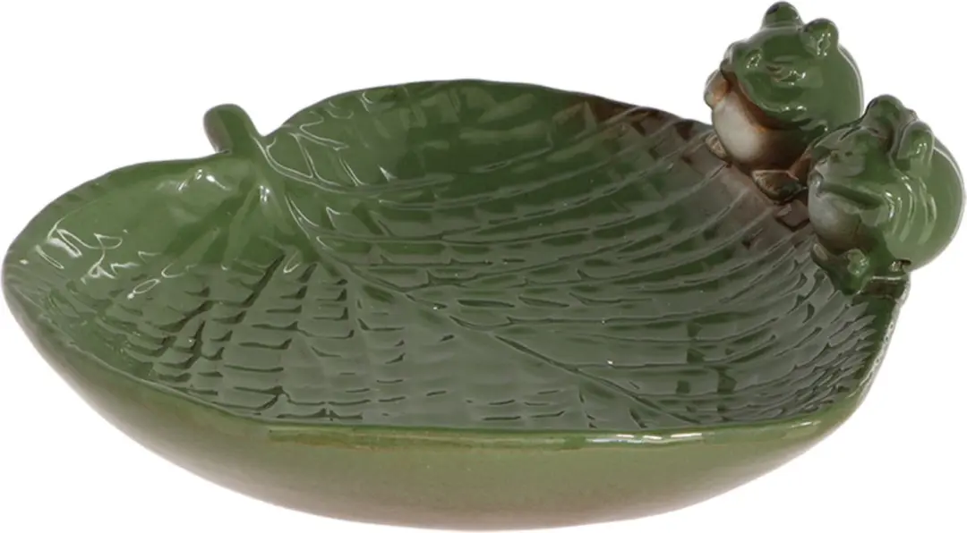 Esschert Design Vogelbad Keramiek Kikkers - Groen