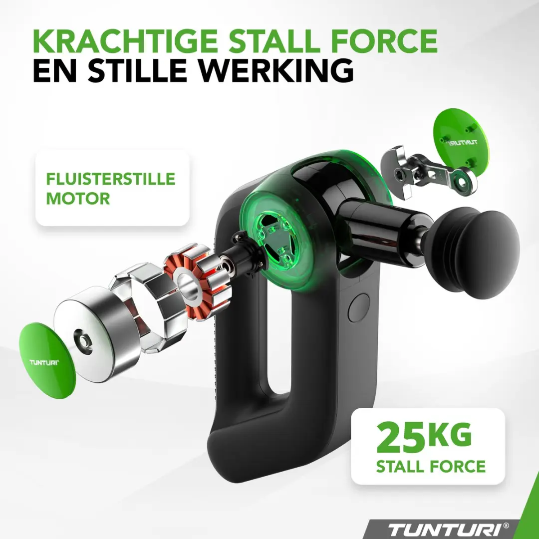 Tunturi MG70 Massagepistool - 6 Koppen - Incl. Koffer