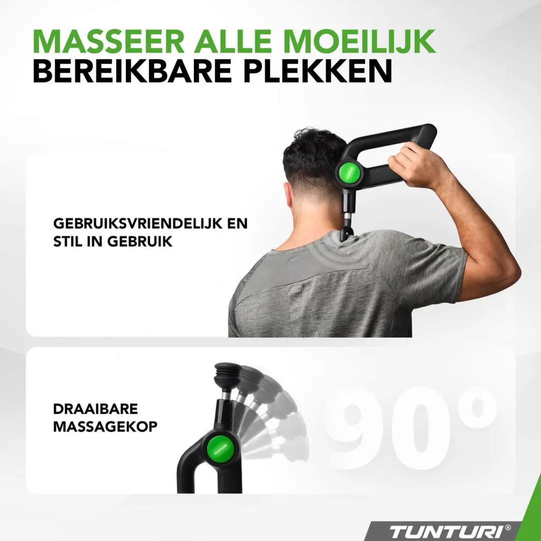 Tunturi MG70 Massagepistool - 6 Koppen - Incl. Koffer