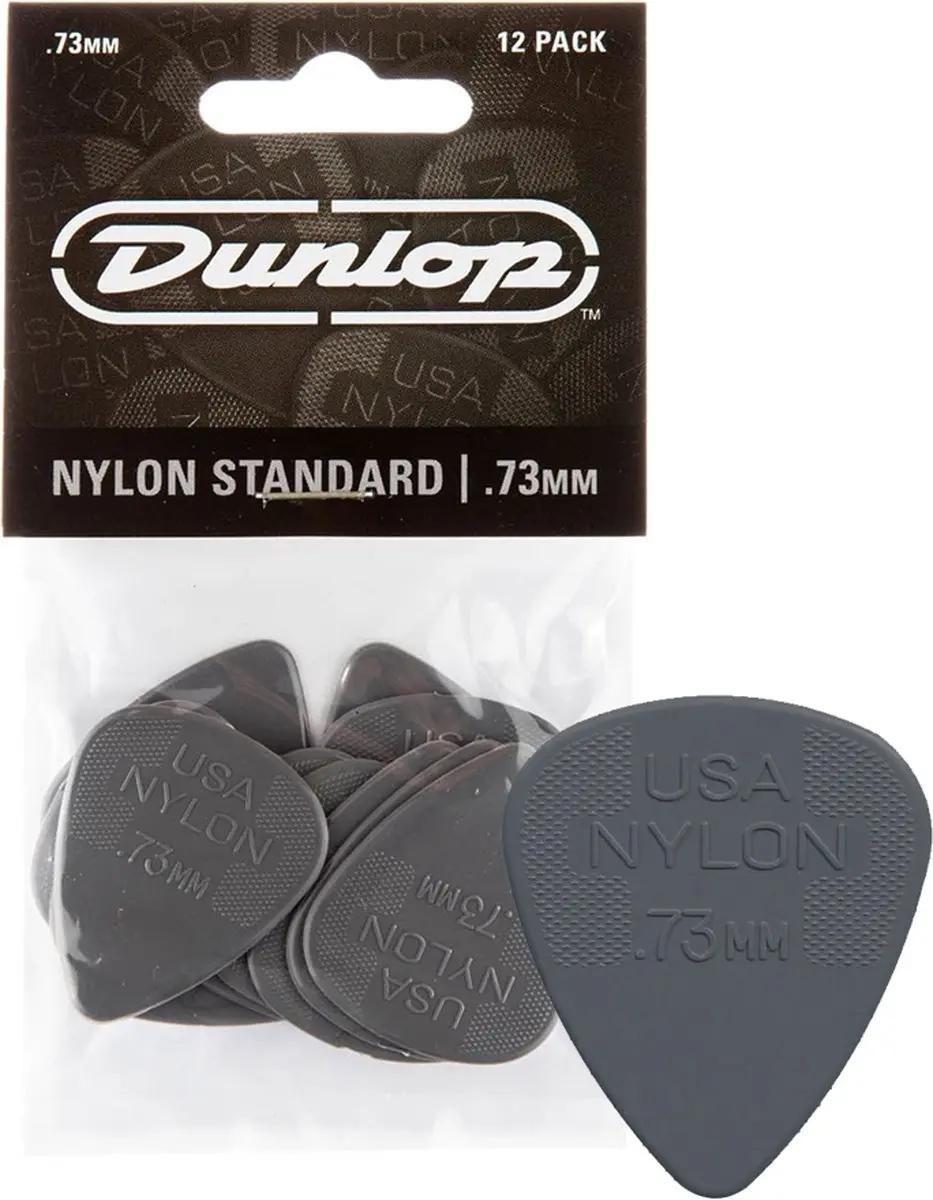 Dunlop 44-P-73 Nylon Plectra 0.73mm - 12 Stuks Grijs