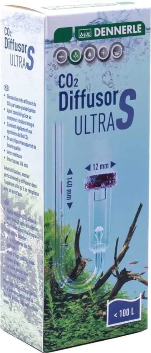 Dennerle CO2 Diffusor Ultra S - 100L - Doorzichtig