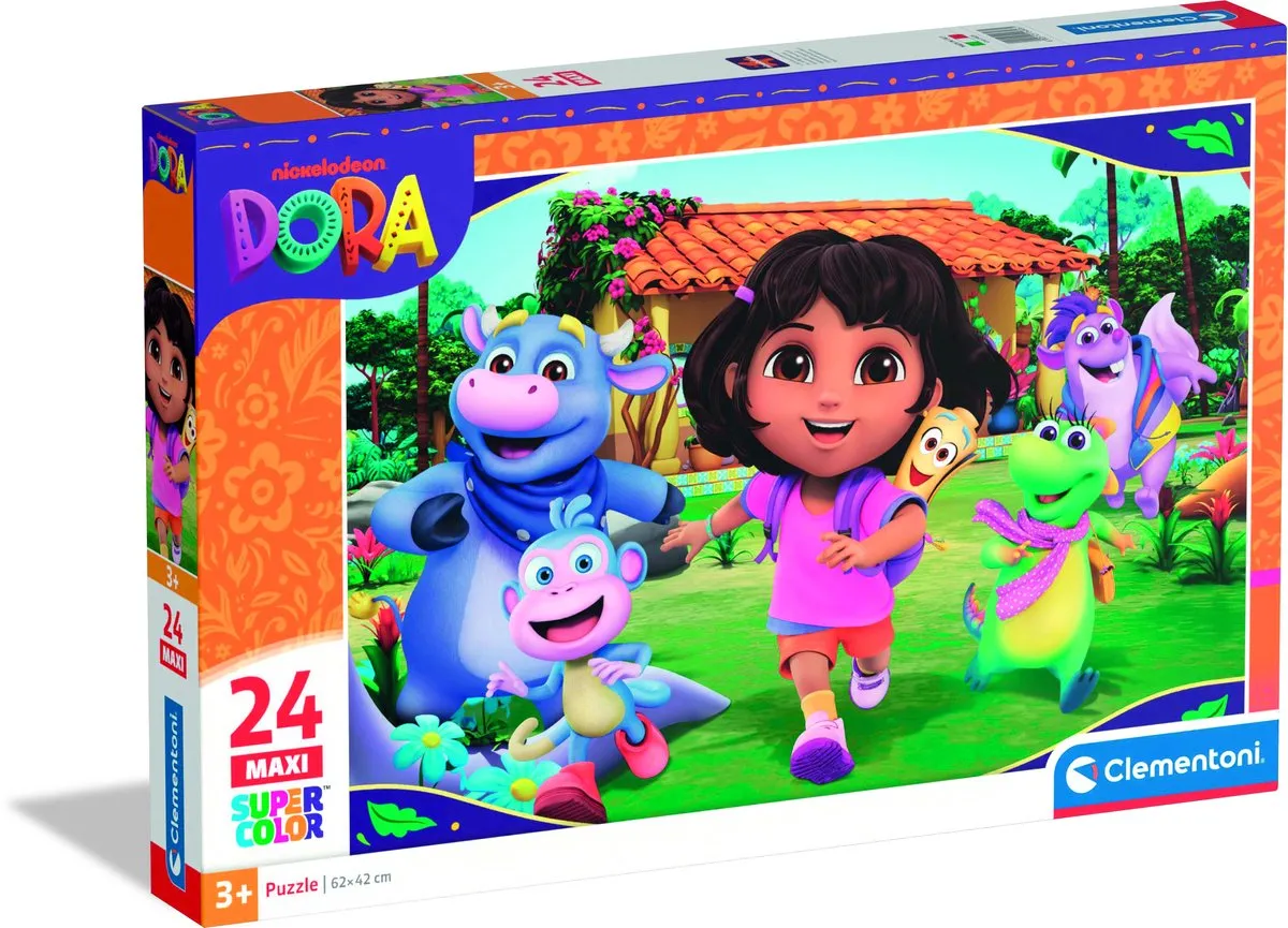 Clementoni Dora the Explorer Maxi Super Color Puzzel 24 Stuks - Multikleur - afbeelding 6 van 6