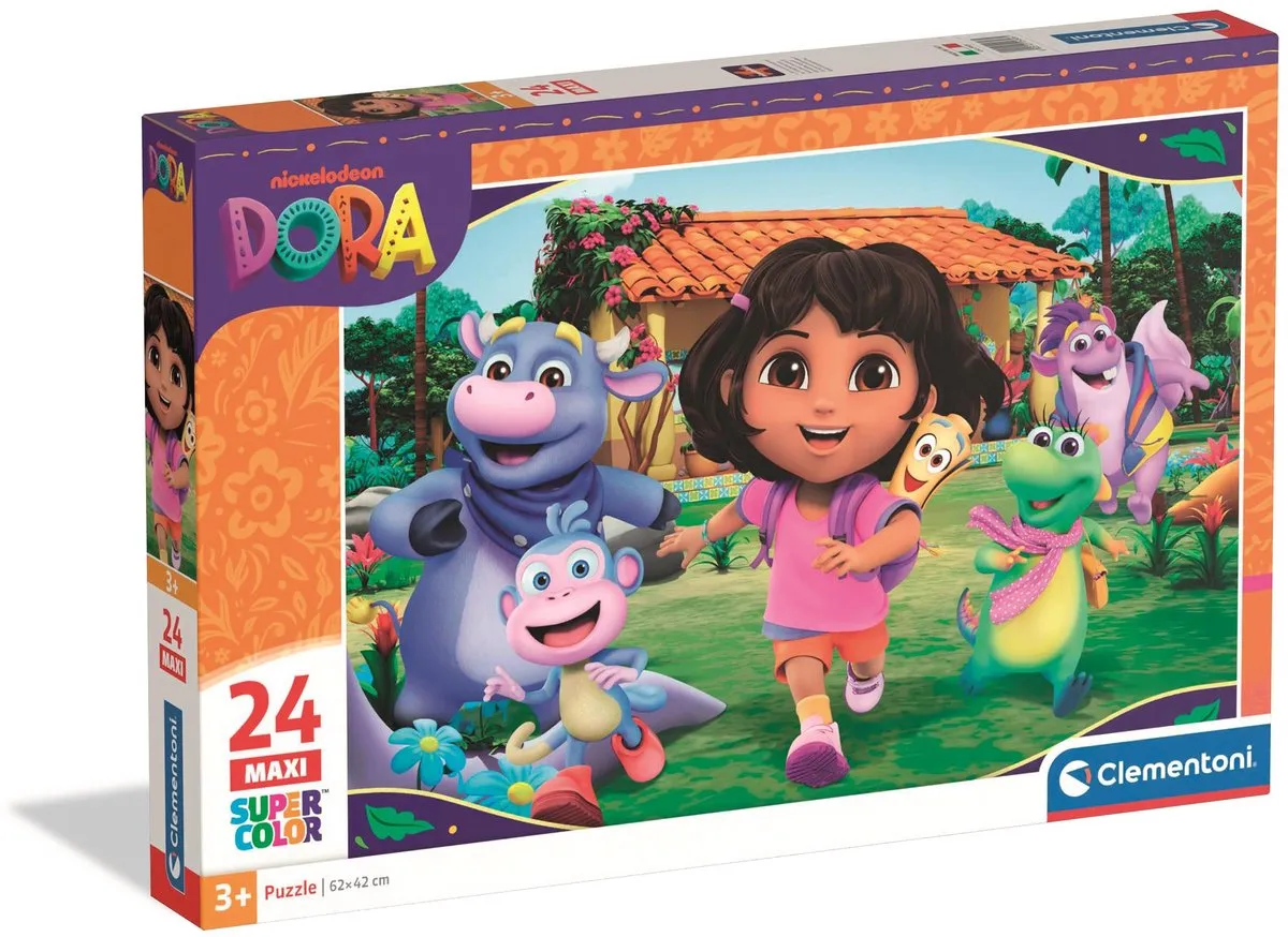 Clementoni Dora the Explorer Maxi Super Color Puzzel 24 Stuks