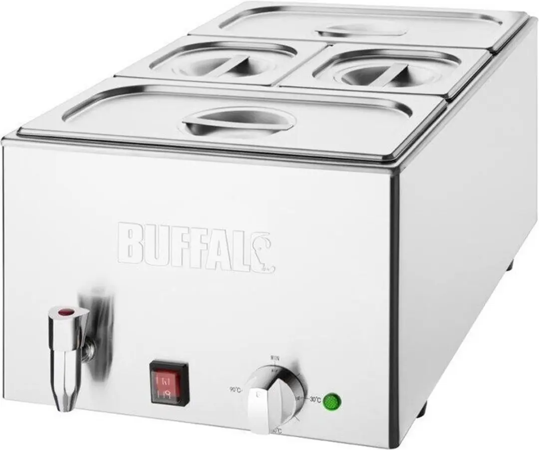 Buffalo FT692 Bain Marie met kraan - 1200W - Zilver