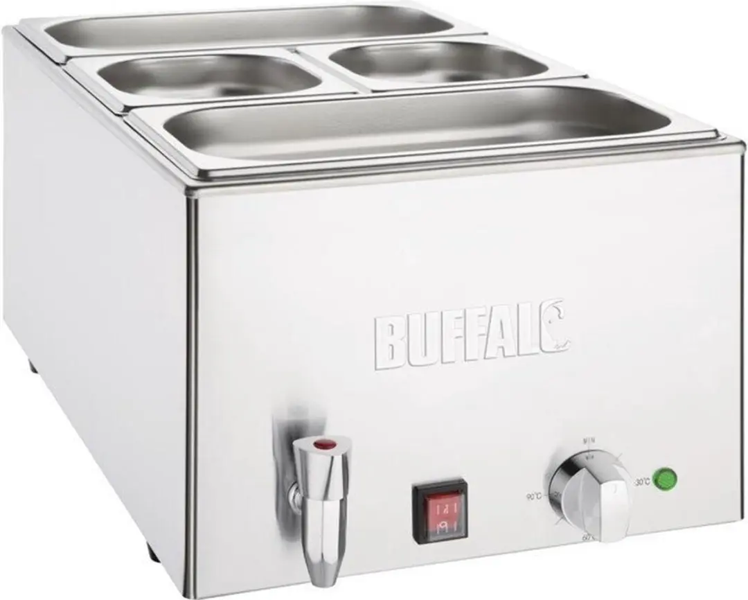 Buffalo FT692 Bain Marie met kraan - 1200W - Zilver