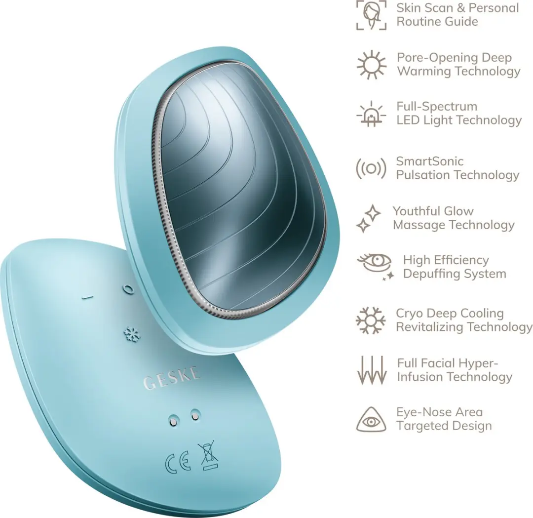 GESKE SmartAppGuided Sonic Warm & Cool Mask GK000002TQ01 - 9-in-1 - Turquoise - afbeelding 6 van 6